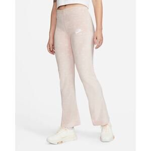 NWT Nike Air Women's Pink Velour Swoosh Logo Slim Fit Mid-Rise Pants. Size 1X.